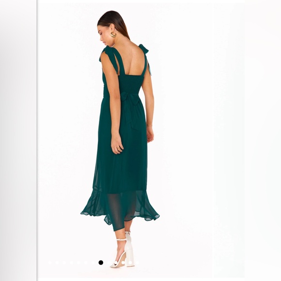 Show me your mumu, Claire midi dress, NWT, emerald chiffon color, size xl - Picture 2 of 6